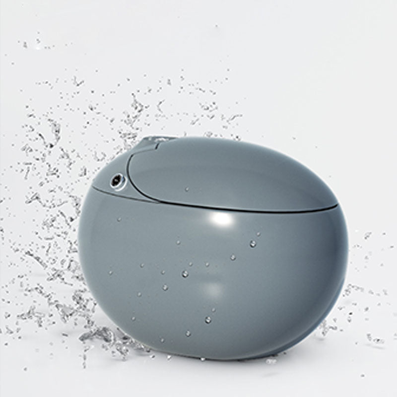 Contemporary Foot Sensor Ceramic Heated Seat Grey Round Floor Mount Bidet Clearhalo 'Bathroom Remodel & Bathroom Fixtures' 'Bidets' 'Home Improvement' 'home_improvement' 'home_improvement_bidets' 'Toilets & Bidets' 6953072