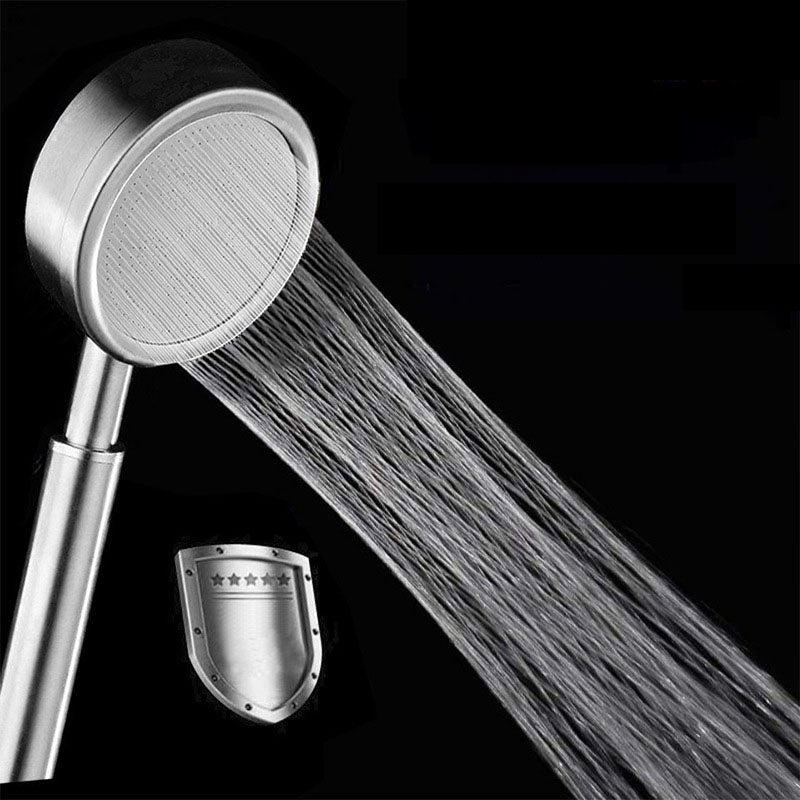 Classic Shower Head Round Metal Handheld Shower Head in Silver Clearhalo 'Bathroom Remodel & Bathroom Fixtures' 'Home Improvement' 'home_improvement' 'home_improvement_shower_heads' 'Shower Heads' 'shower_heads' 'Showers & Bathtubs Plumbing' 'Showers & Bathtubs' 6953308