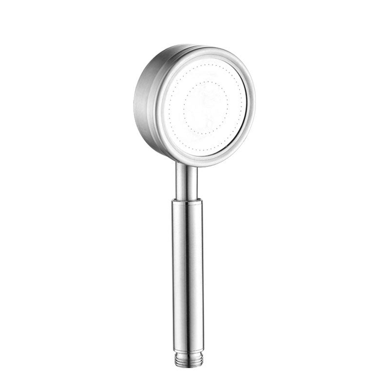 Classic Shower Head Round Metal Handheld Shower Head in Silver Clearhalo 'Bathroom Remodel & Bathroom Fixtures' 'Home Improvement' 'home_improvement' 'home_improvement_shower_heads' 'Shower Heads' 'shower_heads' 'Showers & Bathtubs Plumbing' 'Showers & Bathtubs' 6953315