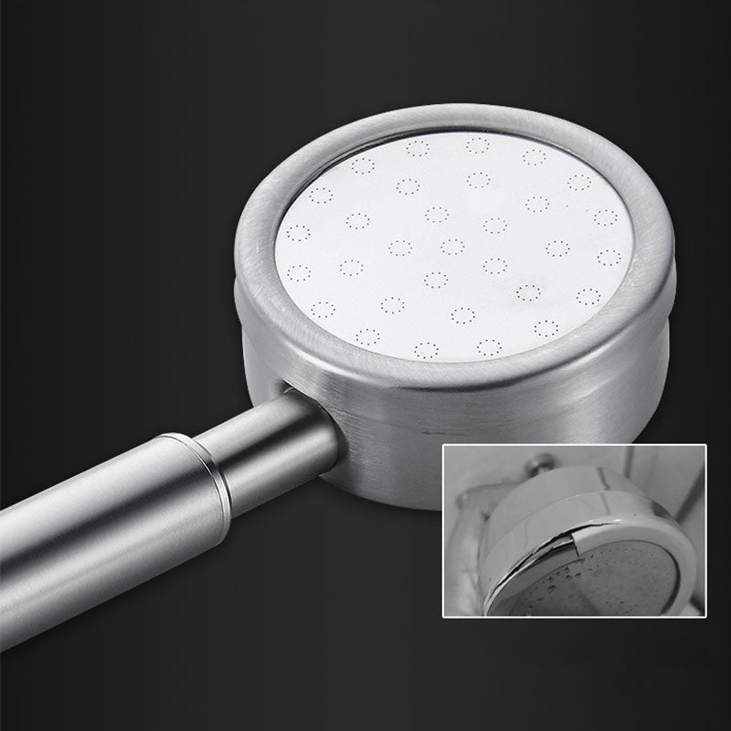 Classic Shower Head Round Metal Handheld Shower Head in Silver Clearhalo 'Bathroom Remodel & Bathroom Fixtures' 'Home Improvement' 'home_improvement' 'home_improvement_shower_heads' 'Shower Heads' 'shower_heads' 'Showers & Bathtubs Plumbing' 'Showers & Bathtubs' 6953322