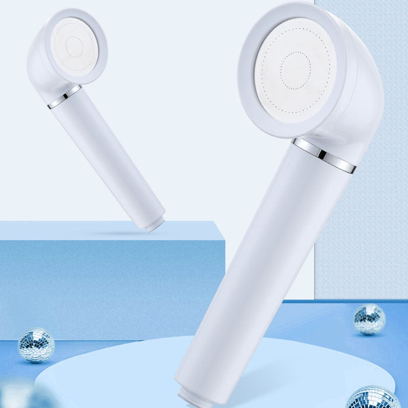 White Round Shower Head Plastic Supercharged Handheld Shower Head Clearhalo 'Bathroom Remodel & Bathroom Fixtures' 'Home Improvement' 'home_improvement' 'home_improvement_shower_heads' 'Shower Heads' 'shower_heads' 'Showers & Bathtubs Plumbing' 'Showers & Bathtubs' 6953332