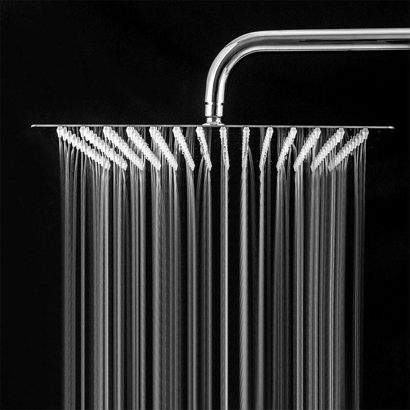 Shower Head Square Wall Mounted Raining Jet Stainless Shower Head 7.9"W x 7.9"H Clearhalo 'Bathroom Remodel & Bathroom Fixtures' 'Home Improvement' 'home_improvement' 'home_improvement_shower_heads' 'Shower Heads' 'shower_heads' 'Showers & Bathtubs Plumbing' 'Showers & Bathtubs' 6953338