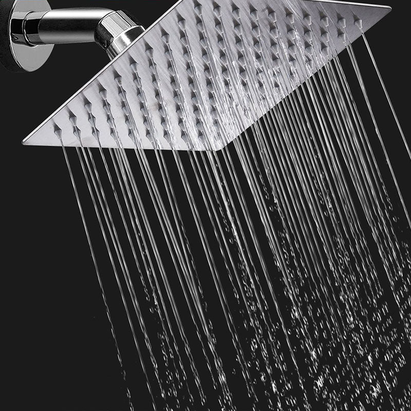Shower Head Square Wall Mounted Raining Jet Stainless Shower Head Clearhalo 'Bathroom Remodel & Bathroom Fixtures' 'Home Improvement' 'home_improvement' 'home_improvement_shower_heads' 'Shower Heads' 'shower_heads' 'Showers & Bathtubs Plumbing' 'Showers & Bathtubs' 6953340