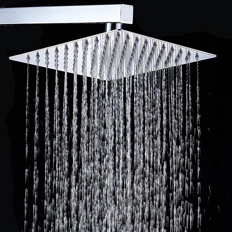 Shower Head Square Wall Mounted Raining Jet Stainless Shower Head Clearhalo 'Bathroom Remodel & Bathroom Fixtures' 'Home Improvement' 'home_improvement' 'home_improvement_shower_heads' 'Shower Heads' 'shower_heads' 'Showers & Bathtubs Plumbing' 'Showers & Bathtubs' 6953341