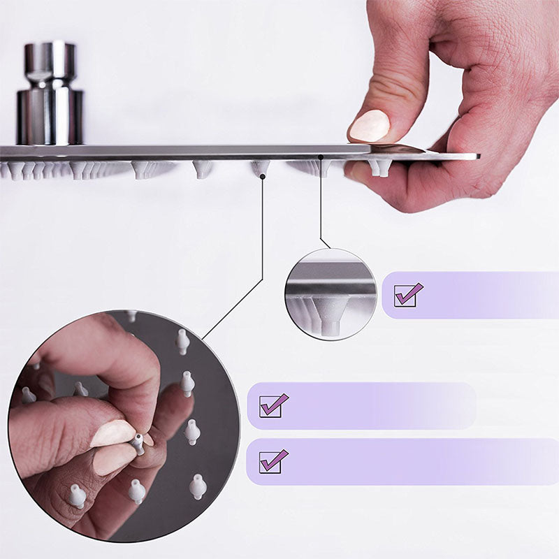 Shower Head Square Wall Mounted Raining Jet Stainless Shower Head Clearhalo 'Bathroom Remodel & Bathroom Fixtures' 'Home Improvement' 'home_improvement' 'home_improvement_shower_heads' 'Shower Heads' 'shower_heads' 'Showers & Bathtubs Plumbing' 'Showers & Bathtubs' 6953344