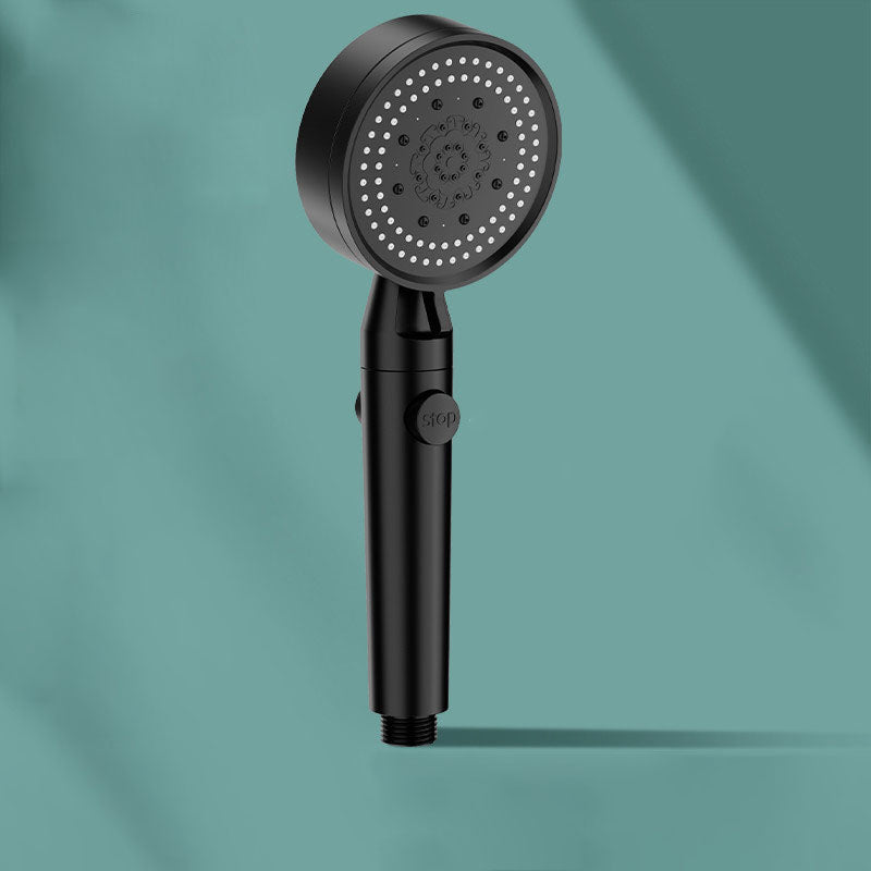 5 Setting Patterns Showerhead Plastic Round Handheld Shower Head Black Patterned Included Hand Shower Clearhalo 'Bathroom Remodel & Bathroom Fixtures' 'Home Improvement' 'home_improvement' 'home_improvement_shower_heads' 'Shower Heads' 'shower_heads' 'Showers & Bathtubs Plumbing' 'Showers & Bathtubs' 6953363