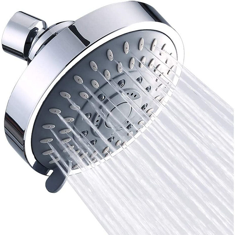 Modern Shower Head Self-Cleaning Standard Round Shower Heads in Silver Silver Clearhalo 'Bathroom Remodel & Bathroom Fixtures' 'Home Improvement' 'home_improvement' 'home_improvement_shower_heads' 'Shower Heads' 'shower_heads' 'Showers & Bathtubs Plumbing' 'Showers & Bathtubs' 6953386