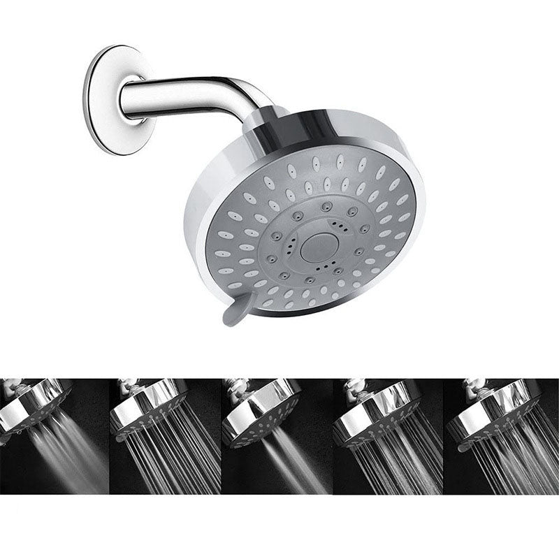 Modern Shower Head Self-Cleaning Standard Round Shower Heads in Silver Clearhalo 'Bathroom Remodel & Bathroom Fixtures' 'Home Improvement' 'home_improvement' 'home_improvement_shower_heads' 'Shower Heads' 'shower_heads' 'Showers & Bathtubs Plumbing' 'Showers & Bathtubs' 6953388
