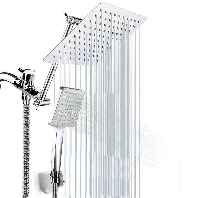 Classic Dual Shower Head Water Efficient Suqare Metal Dual Shower Head Clearhalo 'Bathroom Remodel & Bathroom Fixtures' 'Home Improvement' 'home_improvement' 'home_improvement_shower_heads' 'Shower Heads' 'shower_heads' 'Showers & Bathtubs Plumbing' 'Showers & Bathtubs' 6953393