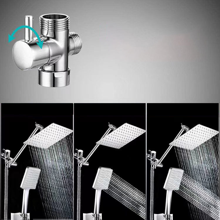 Classic Dual Shower Head Water Efficient Suqare Metal Dual Shower Head Clearhalo 'Bathroom Remodel & Bathroom Fixtures' 'Home Improvement' 'home_improvement' 'home_improvement_shower_heads' 'Shower Heads' 'shower_heads' 'Showers & Bathtubs Plumbing' 'Showers & Bathtubs' 6953395