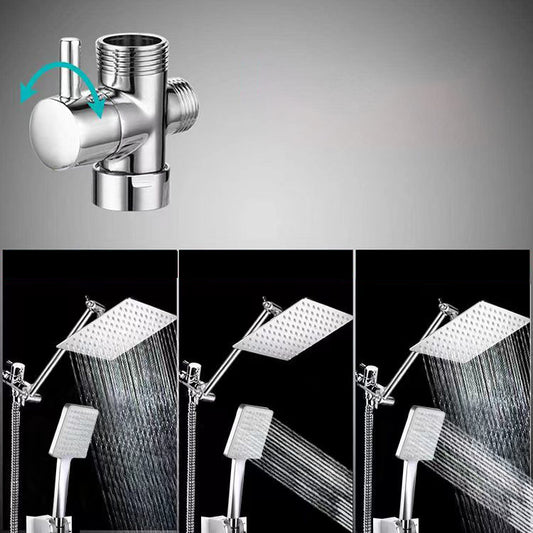 Classic Dual Shower Head Water Efficient Suqare Metal Dual Shower Head Clearhalo 'Bathroom Remodel & Bathroom Fixtures' 'Home Improvement' 'home_improvement' 'home_improvement_shower_heads' 'Shower Heads' 'shower_heads' 'Showers & Bathtubs Plumbing' 'Showers & Bathtubs' 6953395