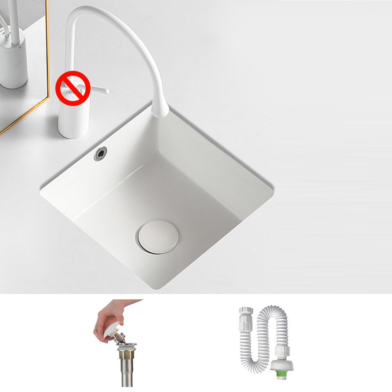 Modern Single Bowl Kitchen Sink Quartz Kitchen Sink with Round Shape 14"L x 14"W x 7"H Sink Clearhalo 'Bathroom Remodel & Bathroom Fixtures' 'Bathroom Sinks & Faucet Components' 'Bathroom Sinks' 'bathroom_sink' 'Home Improvement' 'home_improvement' 'home_improvement_bathroom_sink' 6953445