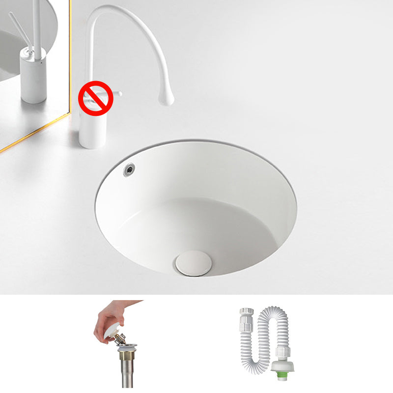 Modern Single Bowl Kitchen Sink Quartz Kitchen Sink with Round Shape 17"L x 17"W x 8"H Sink Clearhalo 'Bathroom Remodel & Bathroom Fixtures' 'Bathroom Sinks & Faucet Components' 'Bathroom Sinks' 'bathroom_sink' 'Home Improvement' 'home_improvement' 'home_improvement_bathroom_sink' 6953453