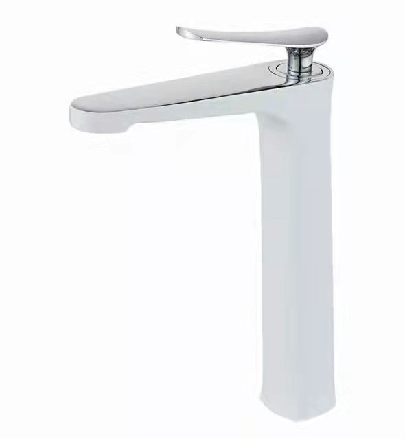 1 Handle Full Copper Bathroom Sink Faucet Nordic Modern Vanity Faucet with Drain Clearhalo 'Bathroom Remodel & Bathroom Fixtures' 'Bathroom Sink Faucets' 'Bathroom Sinks & Faucet Components' 'bathroom_sink_faucets' 'Home Improvement' 'home_improvement' 'home_improvement_bathroom_sink_faucets' 6957429