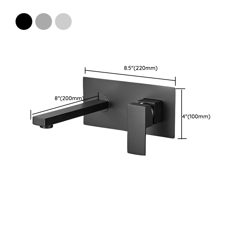 Low Arc Wall Mounted Bathroom Knob Handle Faucet Lavatory Faucet Clearhalo 'Bathroom Remodel & Bathroom Fixtures' 'Bathroom Sink Faucets' 'Bathroom Sinks & Faucet Components' 'bathroom_sink_faucets' 'Home Improvement' 'home_improvement' 'home_improvement_bathroom_sink_faucets' 6957478