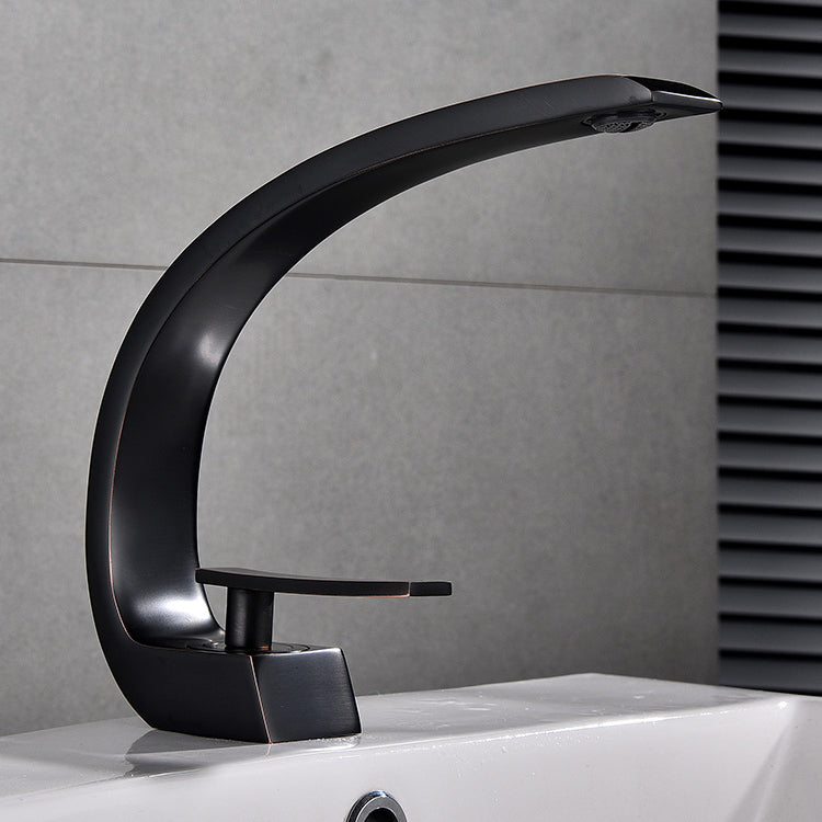 Waterfall Spout Widespread Lavatory Faucet Modern Lever Handles Sink Faucet Clearhalo 'Bathroom Remodel & Bathroom Fixtures' 'Bathroom Sink Faucets' 'Bathroom Sinks & Faucet Components' 'bathroom_sink_faucets' 'Home Improvement' 'home_improvement' 'home_improvement_bathroom_sink_faucets' 6957479