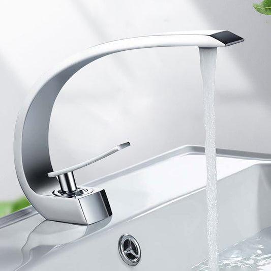 Waterfall Spout Widespread Lavatory Faucet Modern Lever Handles Sink Faucet Clearhalo 'Bathroom Remodel & Bathroom Fixtures' 'Bathroom Sink Faucets' 'Bathroom Sinks & Faucet Components' 'bathroom_sink_faucets' 'Home Improvement' 'home_improvement' 'home_improvement_bathroom_sink_faucets' 6957482