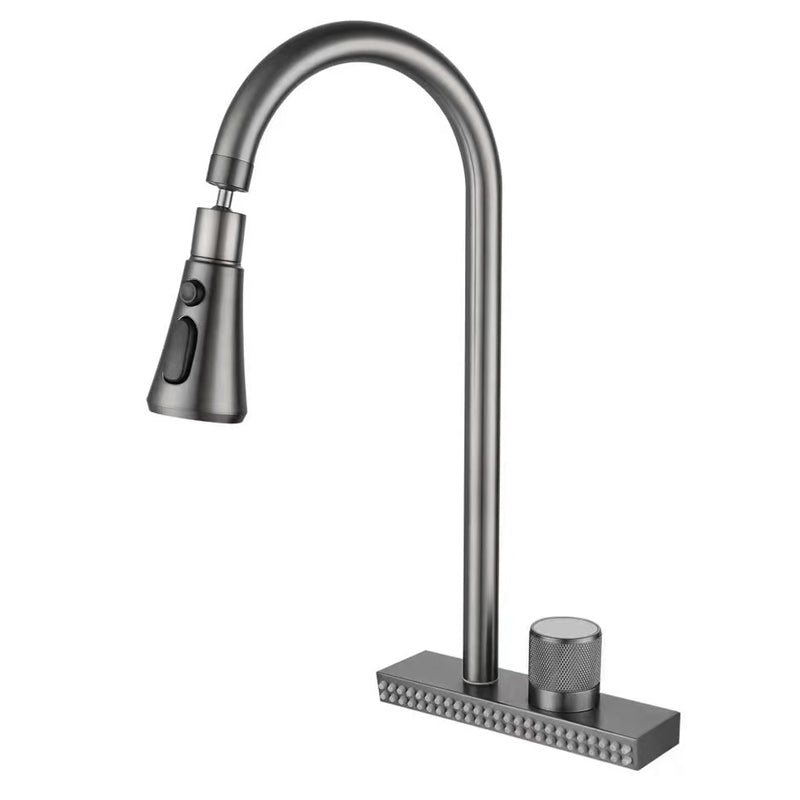 Contemporary Swivel Spout Standard Kitchen Faucets Grey Kitchen Bar Faucet Universal Clearhalo 'Home Improvement' 'home_improvement' 'home_improvement_kitchen_faucets' 'Kitchen Faucets' 'Kitchen Remodel & Kitchen Fixtures' 'Kitchen Sinks & Faucet Components' 'kitchen_faucets' 6957530
