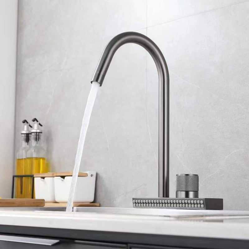 Contemporary Swivel Spout Standard Kitchen Faucets Grey Kitchen Bar Faucet Clearhalo 'Home Improvement' 'home_improvement' 'home_improvement_kitchen_faucets' 'Kitchen Faucets' 'Kitchen Remodel & Kitchen Fixtures' 'Kitchen Sinks & Faucet Components' 'kitchen_faucets' 6957533