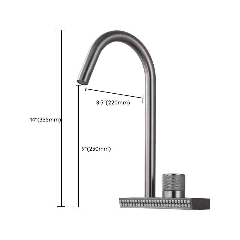 Contemporary Swivel Spout Standard Kitchen Faucets Grey Kitchen Bar Faucet Clearhalo 'Home Improvement' 'home_improvement' 'home_improvement_kitchen_faucets' 'Kitchen Faucets' 'Kitchen Remodel & Kitchen Fixtures' 'Kitchen Sinks & Faucet Components' 'kitchen_faucets' 6957538