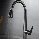 Contemporary Pull Down Kitchen Faucet Single Handle Faucet with Pull Out Sprayer Clearhalo 'Home Improvement' 'home_improvement' 'home_improvement_kitchen_faucets' 'Kitchen Faucets' 'Kitchen Remodel & Kitchen Fixtures' 'Kitchen Sinks & Faucet Components' 'kitchen_faucets' 6957551