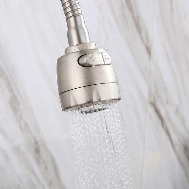 304 Stainless Steel Kitchen Faucet High Arch with Sprayer Bridge Faucets Clearhalo 'Home Improvement' 'home_improvement' 'home_improvement_kitchen_faucets' 'Kitchen Faucets' 'Kitchen Remodel & Kitchen Fixtures' 'Kitchen Sinks & Faucet Components' 'kitchen_faucets' 6957572