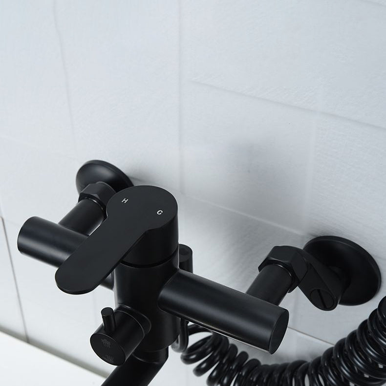 Low Profile Bridge-Style Kitchen Faucet 304 Stainless Steel Swivel Spout with Side Spray Clearhalo 'Home Improvement' 'home_improvement' 'home_improvement_kitchen_faucets' 'Kitchen Faucets' 'Kitchen Remodel & Kitchen Fixtures' 'Kitchen Sinks & Faucet Components' 'kitchen_faucets' 6957585