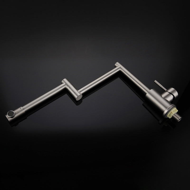 Contemporary Kitchen Sink Faucet Swivel Spout Foldable 304 Stainless Steel Kitchen Faucet Clearhalo 'Home Improvement' 'home_improvement' 'home_improvement_kitchen_faucets' 'Kitchen Faucets' 'Kitchen Remodel & Kitchen Fixtures' 'Kitchen Sinks & Faucet Components' 'kitchen_faucets' 6957596