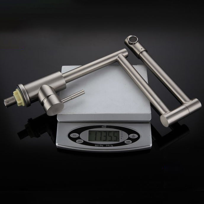 Contemporary Kitchen Sink Faucet Swivel Spout Foldable 304 Stainless Steel Kitchen Faucet Clearhalo 'Home Improvement' 'home_improvement' 'home_improvement_kitchen_faucets' 'Kitchen Faucets' 'Kitchen Remodel & Kitchen Fixtures' 'Kitchen Sinks & Faucet Components' 'kitchen_faucets' 6957602