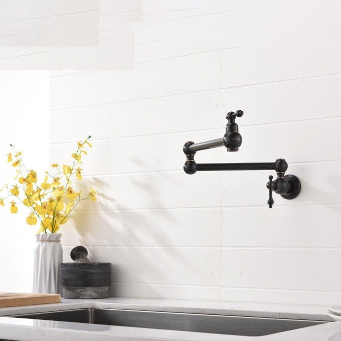 Contemporary Kitchen Bar Faucet Foldable Swivel Spout 1-Hole Kitchen Faucet Clearhalo 'Home Improvement' 'home_improvement' 'home_improvement_kitchen_faucets' 'Kitchen Faucets' 'Kitchen Remodel & Kitchen Fixtures' 'Kitchen Sinks & Faucet Components' 'kitchen_faucets' 6957617