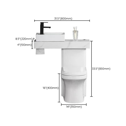 Contemporary Flush Toilet Floor Mount One-Piece Toilet Urine Toilet Clearhalo 'Bathroom Remodel & Bathroom Fixtures' 'Home Improvement' 'home_improvement' 'home_improvement_toilets' 'Toilets & Bidets' 'Toilets' 6963260