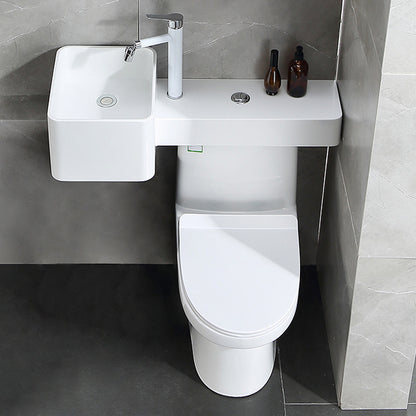 Contemporary Flush Toilet Floor Mount One-Piece Toilet Toilet Bowl 33"L x 26"W x 35"H Cold Hot Water Dispensor ( Left) Clearhalo 'Bathroom Remodel & Bathroom Fixtures' 'Home Improvement' 'home_improvement' 'home_improvement_toilets' 'Toilets & Bidets' 'Toilets' 6963262