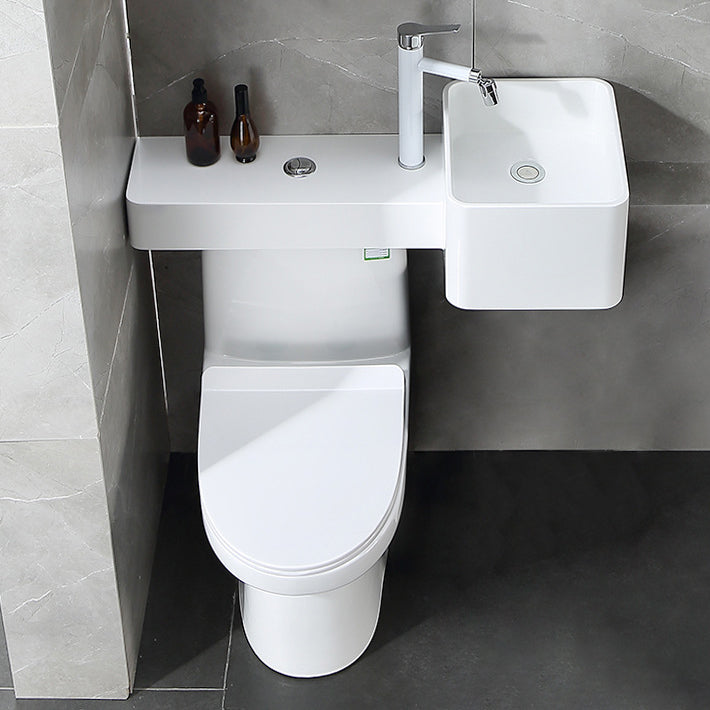 Contemporary Flush Toilet Floor Mount One-Piece Toilet Toilet Bowl 33"L x 26"W x 35"H Cold/Hot Water Dispensor ( Right) Clearhalo 'Bathroom Remodel & Bathroom Fixtures' 'Home Improvement' 'home_improvement' 'home_improvement_toilets' 'Toilets & Bidets' 'Toilets' 6963263