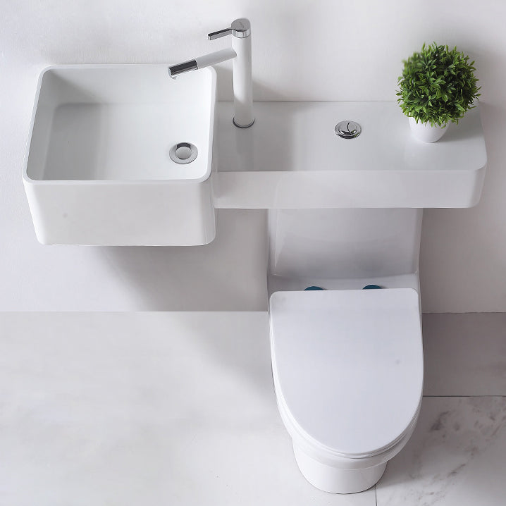 Contemporary Flush Toilet Floor Mount One-Piece Toilet Toilet Bowl 39"L x 26"W x 35"H Cold Hot Water Dispensor ( Left) Clearhalo 'Bathroom Remodel & Bathroom Fixtures' 'Home Improvement' 'home_improvement' 'home_improvement_toilets' 'Toilets & Bidets' 'Toilets' 6963265