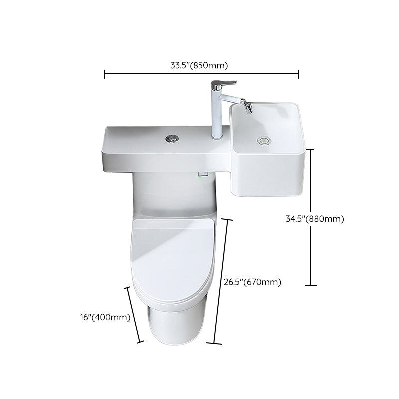 Contemporary Flush Toilet Floor Mount One-Piece Toilet Toilet Bowl Clearhalo 'Bathroom Remodel & Bathroom Fixtures' 'Home Improvement' 'home_improvement' 'home_improvement_toilets' 'Toilets & Bidets' 'Toilets' 6963281