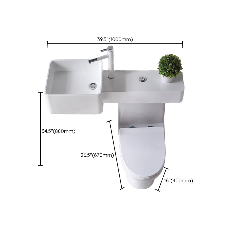 Contemporary Flush Toilet Floor Mount One-Piece Toilet Toilet Bowl Clearhalo 'Bathroom Remodel & Bathroom Fixtures' 'Home Improvement' 'home_improvement' 'home_improvement_toilets' 'Toilets & Bidets' 'Toilets' 6963282