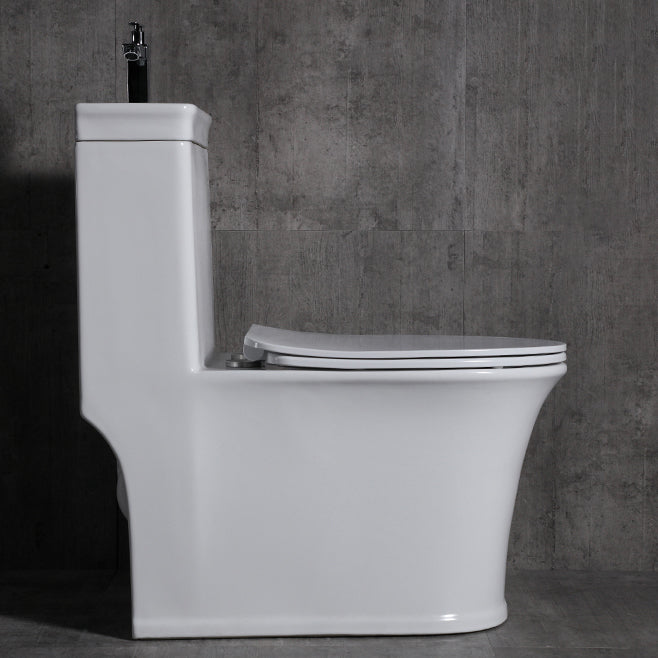 Contemporary Flush Toilet Floor Mount One-Piece Toilet Porcelain Urine Toilet Faucet Included Clearhalo 'Bathroom Remodel & Bathroom Fixtures' 'Home Improvement' 'home_improvement' 'home_improvement_toilets' 'Toilets & Bidets' 'Toilets' 6963285