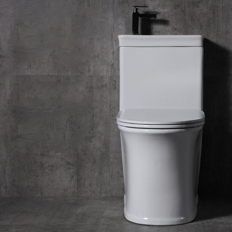 Contemporary Flush Toilet Floor Mount One-Piece Toilet Porcelain Urine Toilet Clearhalo 'Bathroom Remodel & Bathroom Fixtures' 'Home Improvement' 'home_improvement' 'home_improvement_toilets' 'Toilets & Bidets' 'Toilets' 6963287