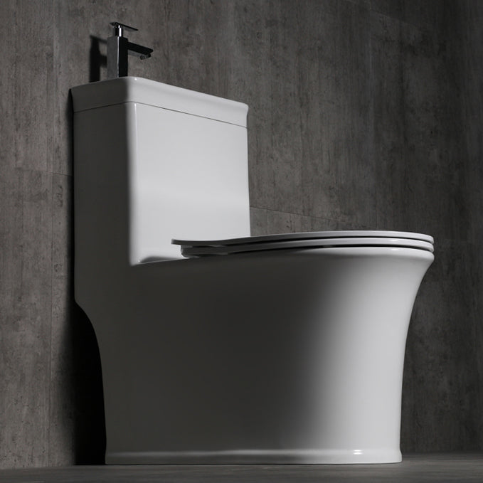 Contemporary Flush Toilet Floor Mount One-Piece Toilet Porcelain Urine Toilet Clearhalo 'Bathroom Remodel & Bathroom Fixtures' 'Home Improvement' 'home_improvement' 'home_improvement_toilets' 'Toilets & Bidets' 'Toilets' 6963299