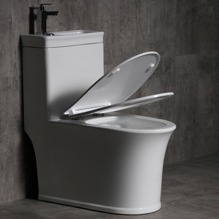 Contemporary Flush Toilet Floor Mount One-Piece Toilet Porcelain Urine Toilet Clearhalo 'Bathroom Remodel & Bathroom Fixtures' 'Home Improvement' 'home_improvement' 'home_improvement_toilets' 'Toilets & Bidets' 'Toilets' 6963300