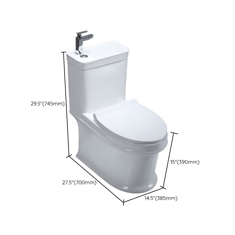 Contemporary Flush Toilet Floor Mount One-Piece Toilet Porcelain Urine Toilet Clearhalo 'Bathroom Remodel & Bathroom Fixtures' 'Home Improvement' 'home_improvement' 'home_improvement_toilets' 'Toilets & Bidets' 'Toilets' 6963301