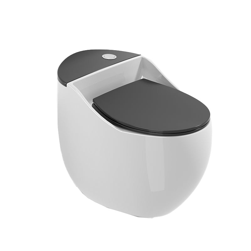 Modern Ceramic Flush Toilet Floor Mounted Urine Toilet with Slow Close Seat for Bathroom UF Black/ White Clearhalo 'Bathroom Remodel & Bathroom Fixtures' 'Home Improvement' 'home_improvement' 'home_improvement_toilets' 'Toilets & Bidets' 'Toilets' 6963343