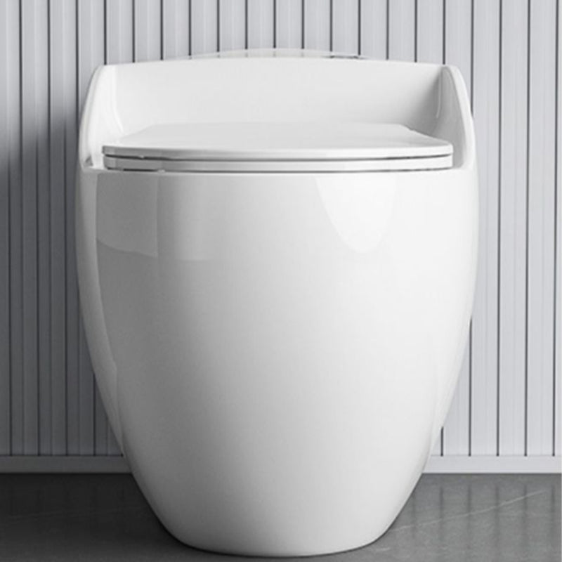 Modern Ceramic Flush Toilet Floor Mounted Urine Toilet with Slow Close Seat for Bathroom Plastic White 16" Clearhalo 'Bathroom Remodel & Bathroom Fixtures' 'Home Improvement' 'home_improvement' 'home_improvement_toilets' 'Toilets & Bidets' 'Toilets' 6963347