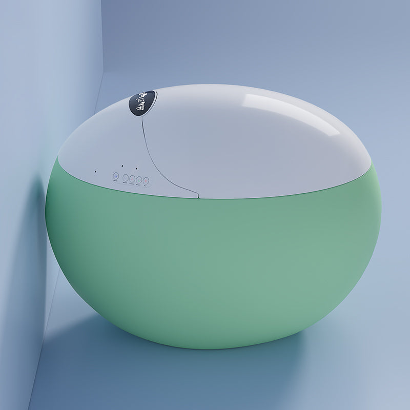 Modern Ceramic Flush Toilet One Piece Toilet Bowl for Bathroom Green Automatic Lid 12" Clearhalo 'Bathroom Remodel & Bathroom Fixtures' 'Home Improvement' 'home_improvement' 'home_improvement_toilets' 'Toilets & Bidets' 'Toilets' 6963392