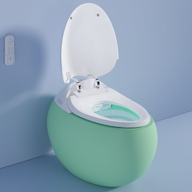 Modern Ceramic Flush Toilet One Piece Toilet Bowl for Bathroom Green Heated Seat 16" Clearhalo 'Bathroom Remodel & Bathroom Fixtures' 'Home Improvement' 'home_improvement' 'home_improvement_toilets' 'Toilets & Bidets' 'Toilets' 6963395