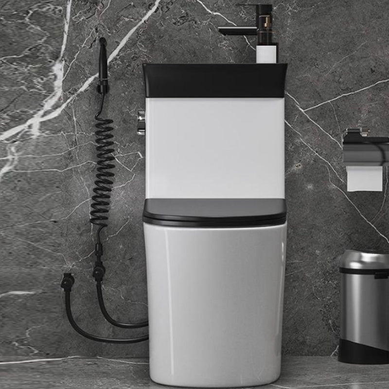 Contemporary 1 Piece Flush Toilet Floor Mounted Urine Toilet for Washroom Cold Water tap Toilet with Sprayer 14" Clearhalo 'Bathroom Remodel & Bathroom Fixtures' 'Home Improvement' 'home_improvement' 'home_improvement_toilets' 'Toilets & Bidets' 'Toilets' 6963404