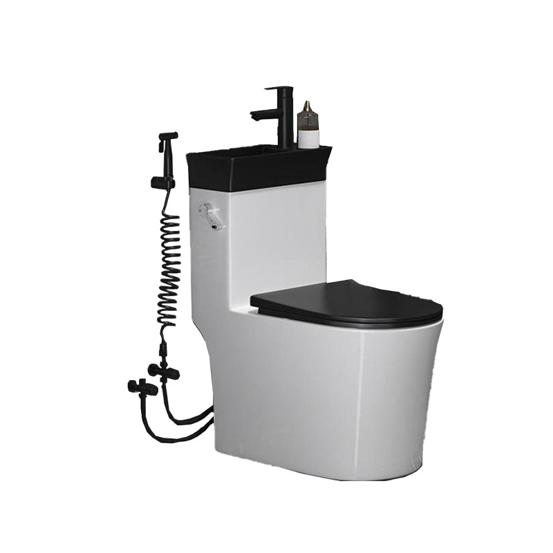 Contemporary 1 Piece Flush Toilet Floor Mounted Urine Toilet for Washroom Clearhalo 'Bathroom Remodel & Bathroom Fixtures' 'Home Improvement' 'home_improvement' 'home_improvement_toilets' 'Toilets & Bidets' 'Toilets' 6963410