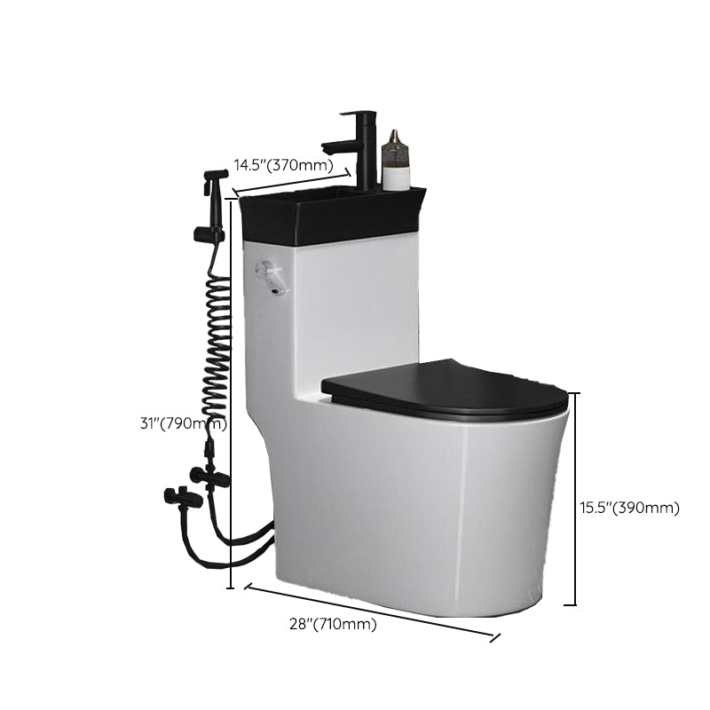 Contemporary 1 Piece Flush Toilet Floor Mounted Urine Toilet for Washroom Clearhalo 'Bathroom Remodel & Bathroom Fixtures' 'Home Improvement' 'home_improvement' 'home_improvement_toilets' 'Toilets & Bidets' 'Toilets' 6963417