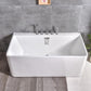 Rectangular Bathtub Soaking Back to Wall Bathtub , 23.62-inch Tall 59"L x 28"W x 24"H Tub with Silver 5-Piece Set Clearhalo 'Bathroom Remodel & Bathroom Fixtures' 'Bathtubs' 'Home Improvement' 'home_improvement' 'home_improvement_bathtubs' 'Showers & Bathtubs' 6963421