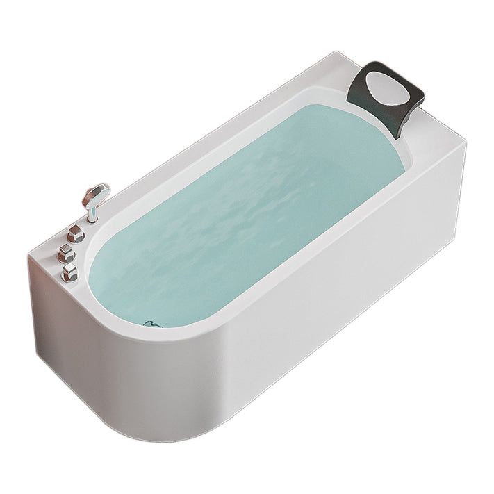 Acrylic Soaking Bathtub Antique Finish Rectangular Back to Wall Bath Tub Clearhalo 'Bathroom Remodel & Bathroom Fixtures' 'Bathtubs' 'Home Improvement' 'home_improvement' 'home_improvement_bathtubs' 'Showers & Bathtubs' 6963481
